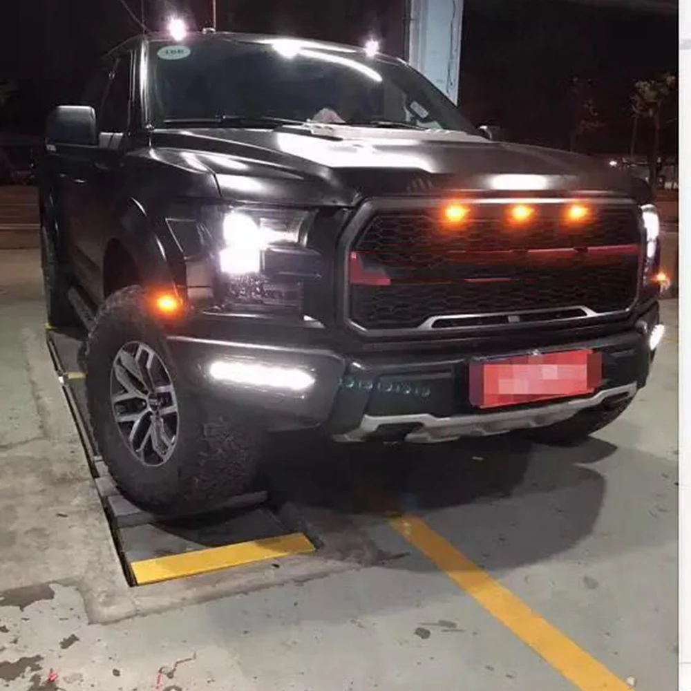 

MONTFORD White Yellow Color DRL Daytime Running Light Led Front Fog Lamps Lights Car Accessories For Ford F150 2016 2017 2018