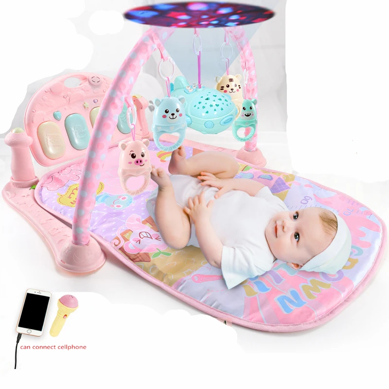

Kids Developing Mat Baby Music Plat Mat with Mic Projection Remot Control Toys Gym Mat Soft Infant Baby Carpet Rug Crawling Mat