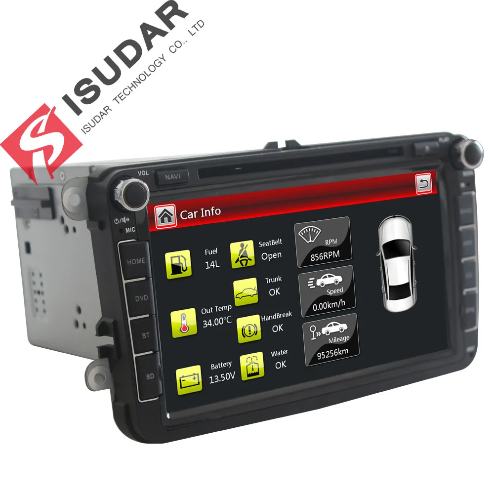Isudar Auto Multimedia-player GPS 2 Din Für Skoda/VW/Volkswagen/TIGUAN/MAGOTAN/Golf/ CADDY/SITZ Wif