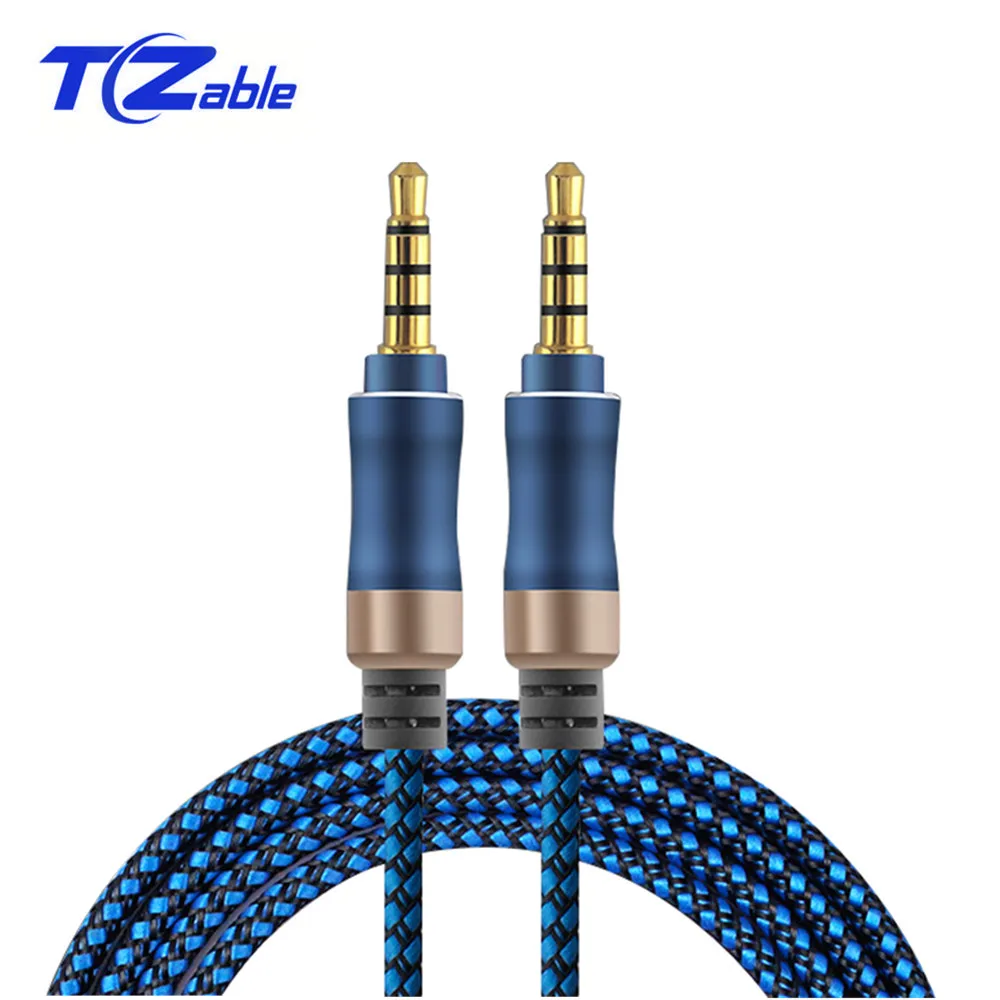 

Aux Audio Cable 3.5mm Jack Audio Cable Male To Male Car Gold-Plated 4Poles Plug For Mobile Phone Flat Notebook SpeakerLine