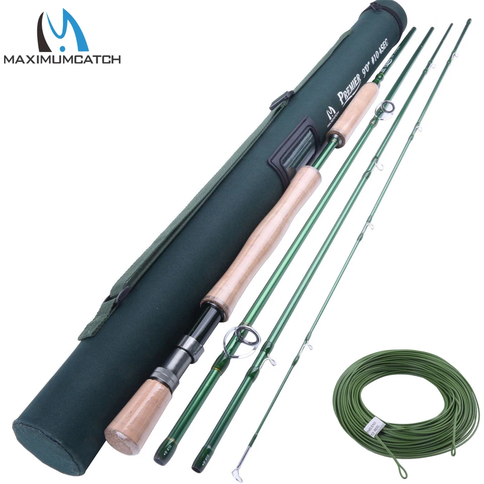 Maximumcatch LW10WT Fly Rod 9' 4Sec Tip Flex IM10 Fishing Cordura Rod Tube WF10F Fly Linein