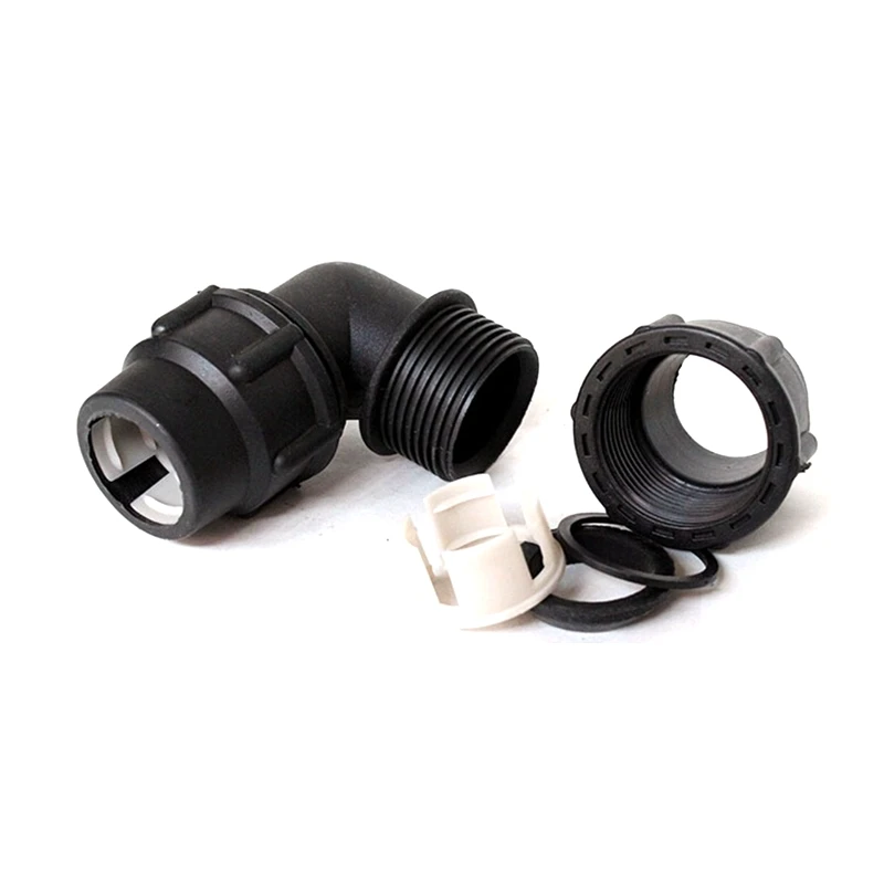 5pcs 20mm Black PE Pipe Elbow Home Garden Irrigation Water Pipe Fast