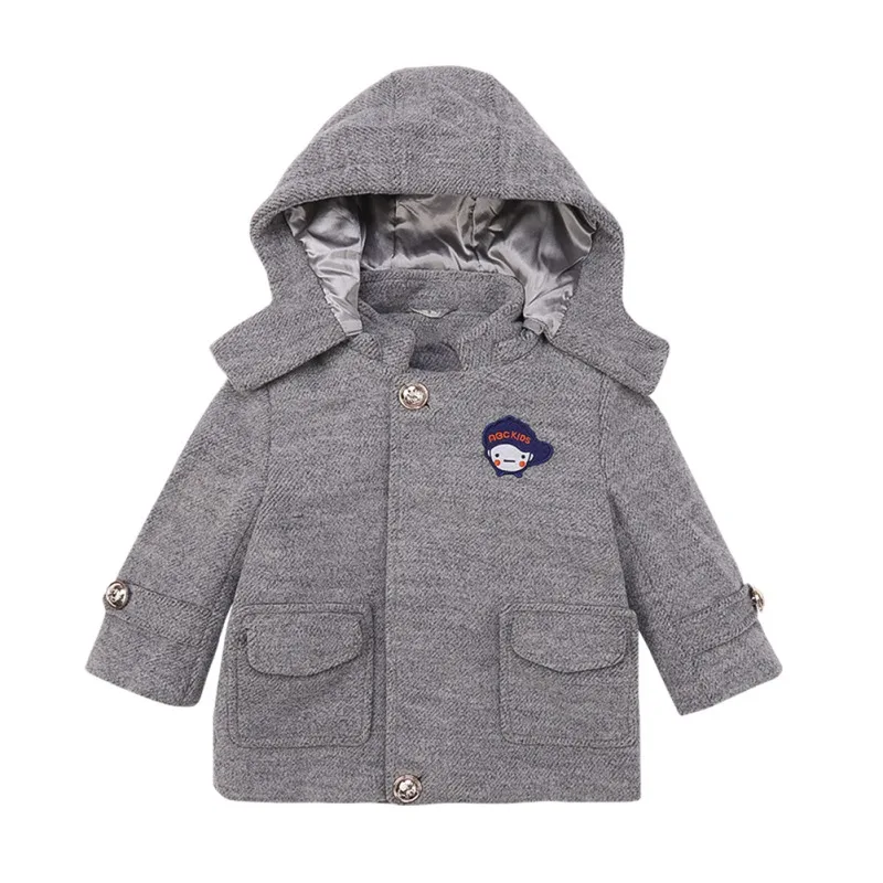Детское теплое шерстяное пальто детские пальто новая зимняя плотная Повседневная Верхняя одежда для мальчиков детская одежда От 1 до 5 лет