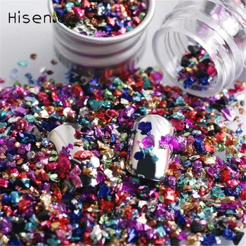 

50g 15 Color Glass Nail Sequins Crushed Powder Irregular Flakes Manicure 3D Tips Broken Nail Art DIY Decorations Stones