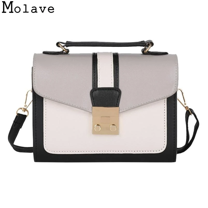 

Molave Female Shoulder Bags Fashion Women's Hit Color Shoulder Bag Panelled Messenger Satchel Tote Female Bag bolsa 26.August.12