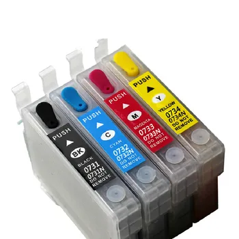 

1Set T0731N-T0734N Empty Refillable Ink Cartridge Compatible For Epson Stylus TX200 TX410 TX400 Office TX300F Auto Reset Chip