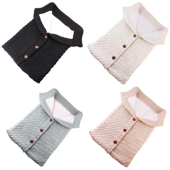 

Baby Sleeping Bag Sack High Quality Cotton Knitting Envelope For Newborn Footmuff For Stroller Sleeping Bag Baby Winter Cocoon