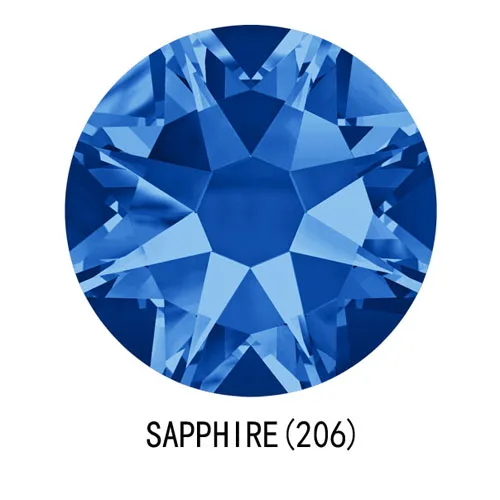 SW Diamante Стразы без горячей фиксации CZ 8Big 8Small Strass SS10~ SS40 DIY элементы Стразы с плоской задней поверхностью для украшения ногтей одежды - Цвет: Sapphire