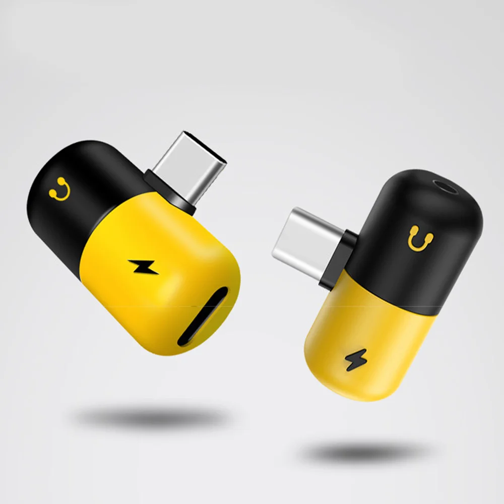 2 in 1 Type C Audio Adapter Dual Headphone Jack Type C Adapter Charging