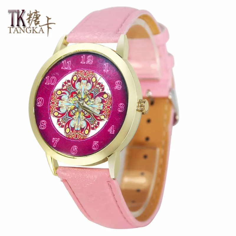 

Ladies Fashion Quartz Watch Woman Minimalism Elegant rose red dial Leather Strap Casual Quartz-watches luxury dress watch