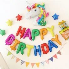 Мультфильм шляпа Единорог воздушные шары письмо с днем рождения воздушный шар надувная игрушка свадьба с днем рождения