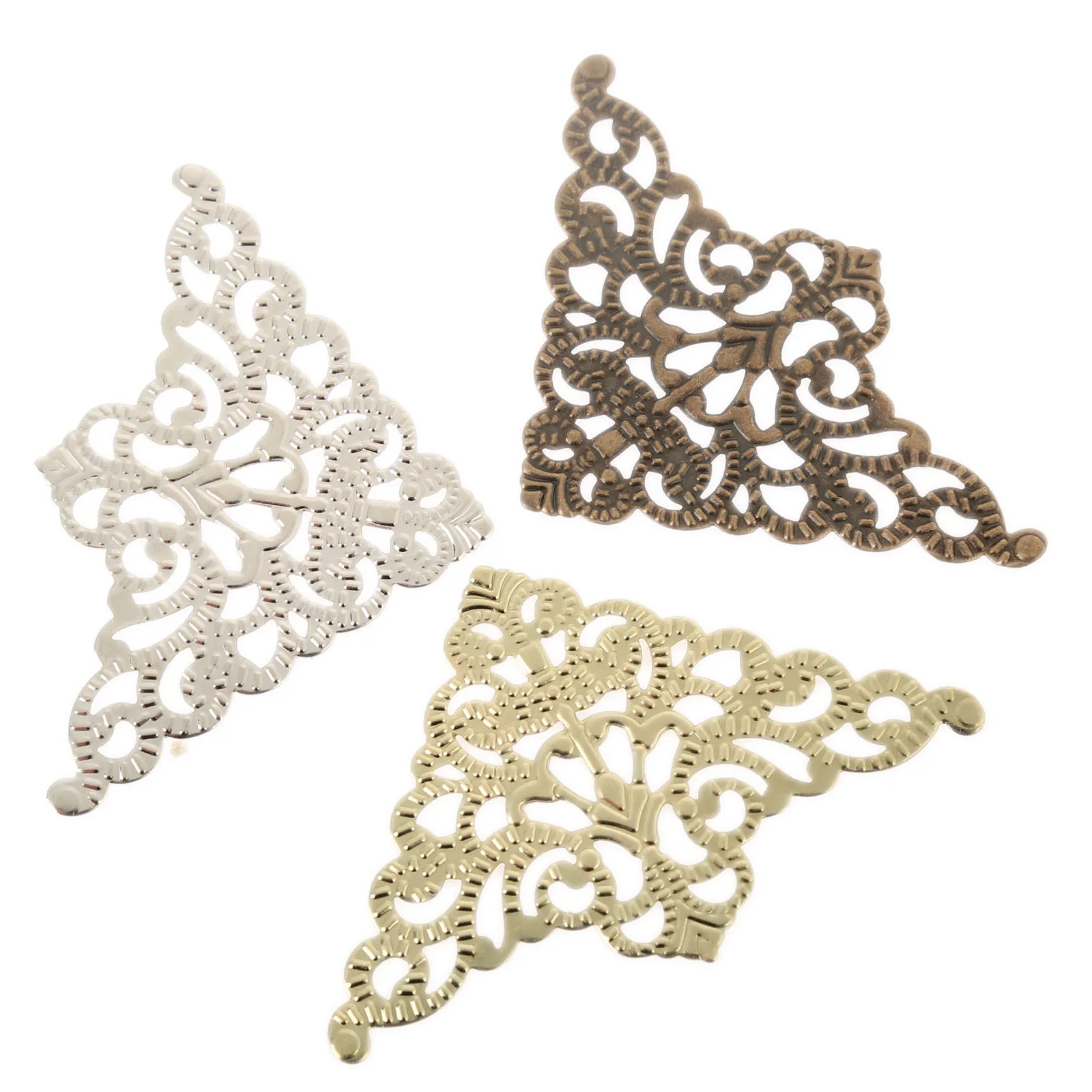 

10Pcs Antique Bronze/Gold/Silver Corner Bracket Jewelry Gift Box Wood Case Scrapbook Album Corner Decorative Protector Guard