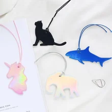 1 шт. милые животные слон Единорог из искусственной кожи лазерные закладки для книг закладки скрепки школьные канцелярские принадлежности