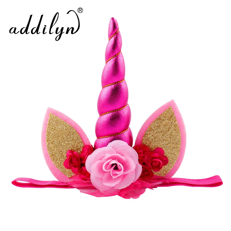 DIY Felt Ear Unicorn Headband Kids flower Glitter Unicorn Hairband