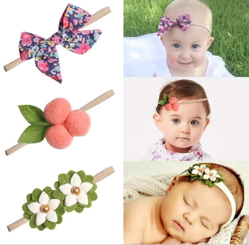 10pcs/set Girls Elastic Nylon Headbands Flower Bowknot Hair Bands Tiara Photo Props Princess Headwear fashion Hair Accessories 2023 new limited 10pcs 10 40 12 plastic bearing nylon wheel advertising display cabinet pulley 6200