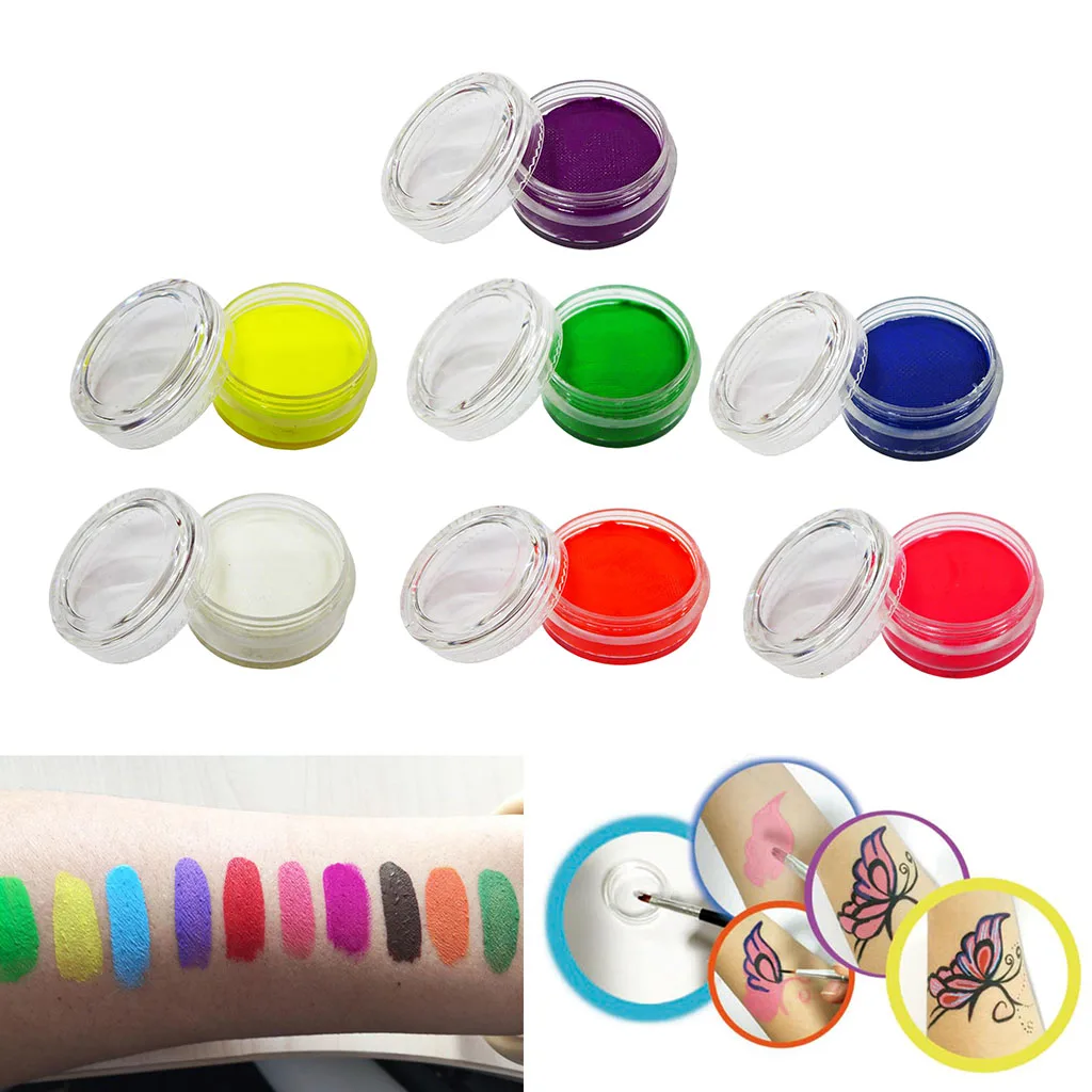 10g Fluorescence Face & Body Paint Make Up Stage Fancy Dress Halloween Make Face Body Painting Art Tools