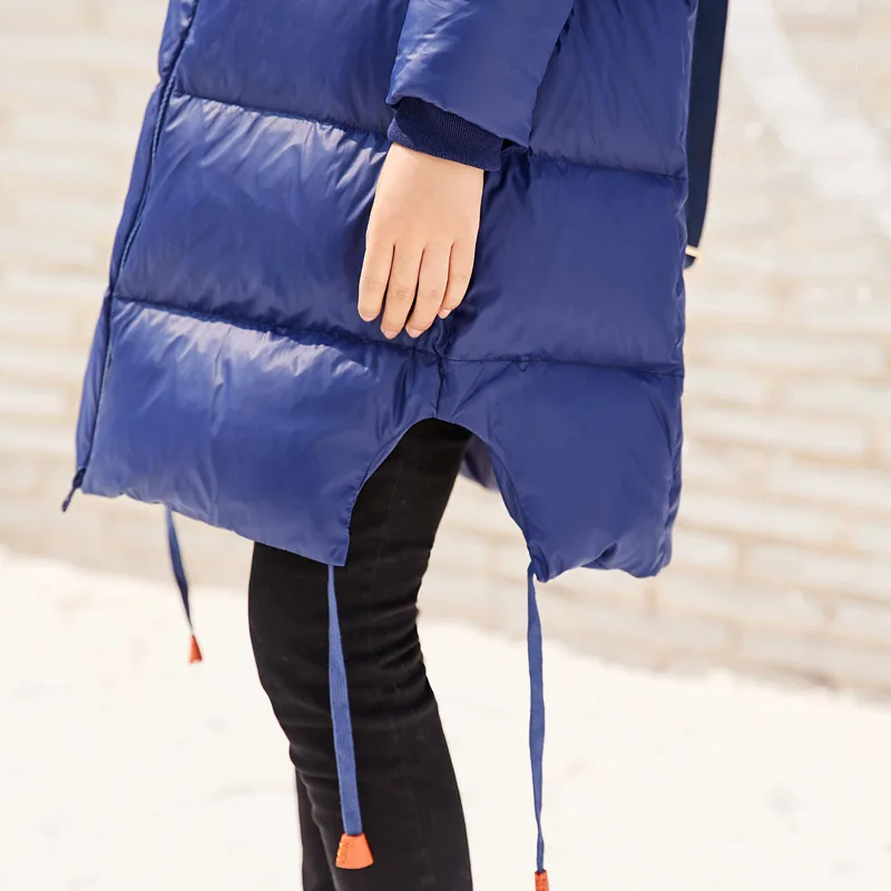Amii Minimalist 2018 Women 90% White Duck Down Coats Loose Knee Length Padded Jacket with Hooded