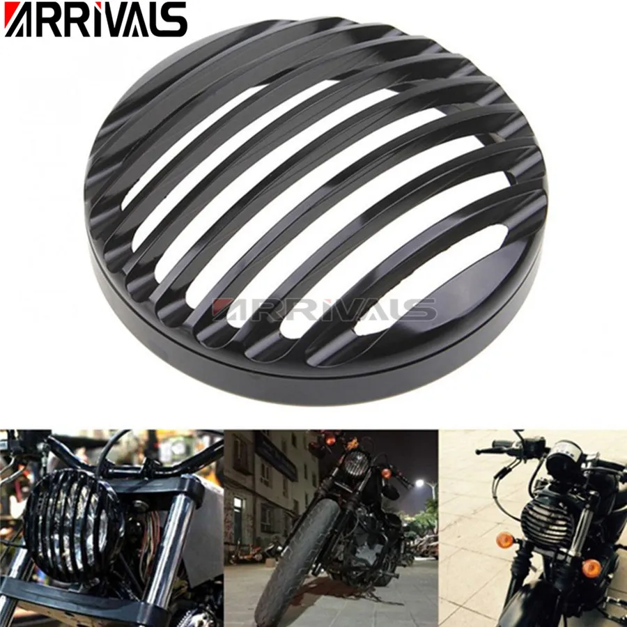 Мотоциклетные светодиодные фары 5 75 &quot5 3/4&quot крышка гриля CNC для Harley Sportster XL 883 1200 04