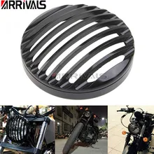 Motorcycle 5 75 5 3 4 Led Headlights Grill Cover CNC For Harley Sportster XL 883