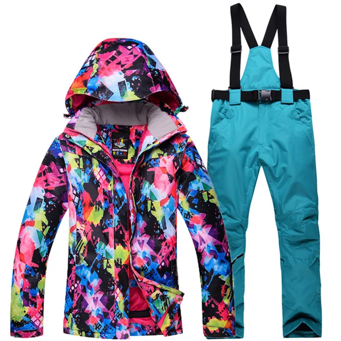 Новые зимние куртки женские Сноубординг зимняя спортивная одежда, лыжные наборы водонепроницаемые толстые-30 теплый костюм куртки+ брюки - Цвет: a4