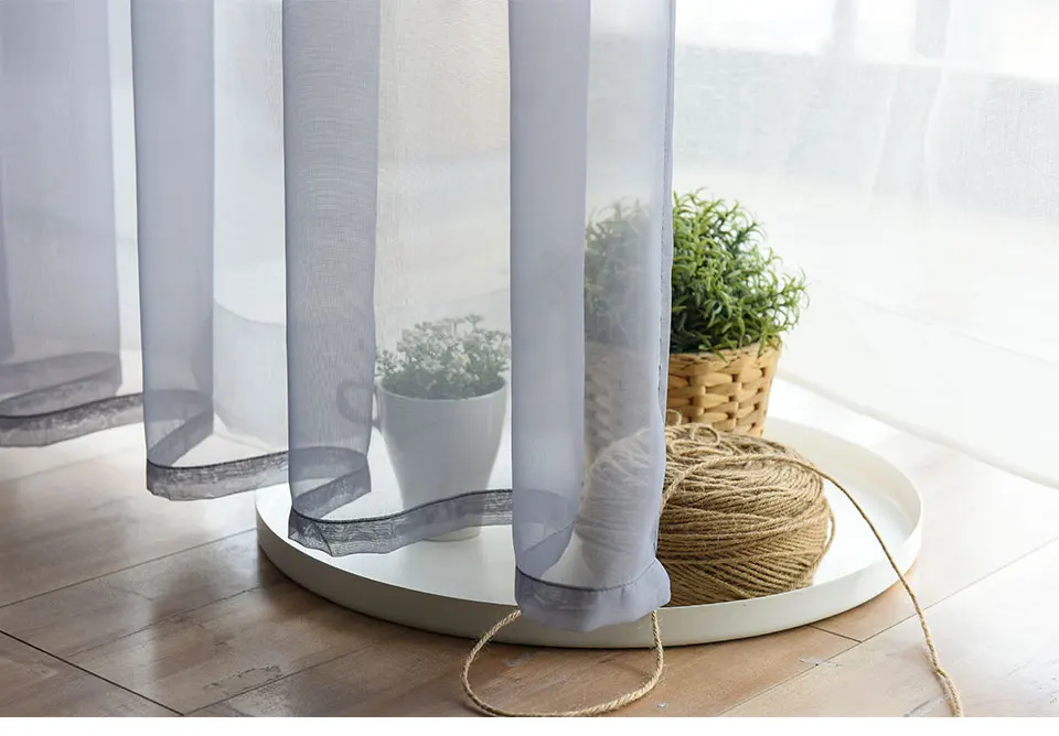 Modern Solid White Tulle Curtains for Living Room Bedroom Window Sheer Voile Blinds Curtain for Kitchen Home Decor Light Shading