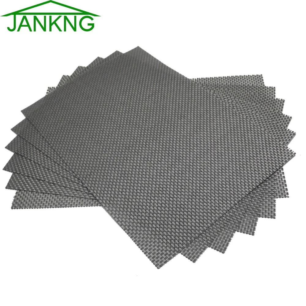 JANKNG6PiecePVCWeaveEcofriendlyColorfulPlaidMatSetPlacemat