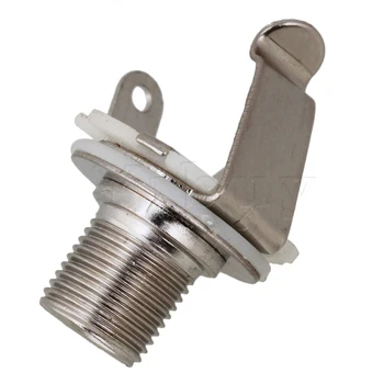 

Yibuy 50pcs Metal Mono 6.35mm Jack Socket for Electric Guitar& Bass Guitar