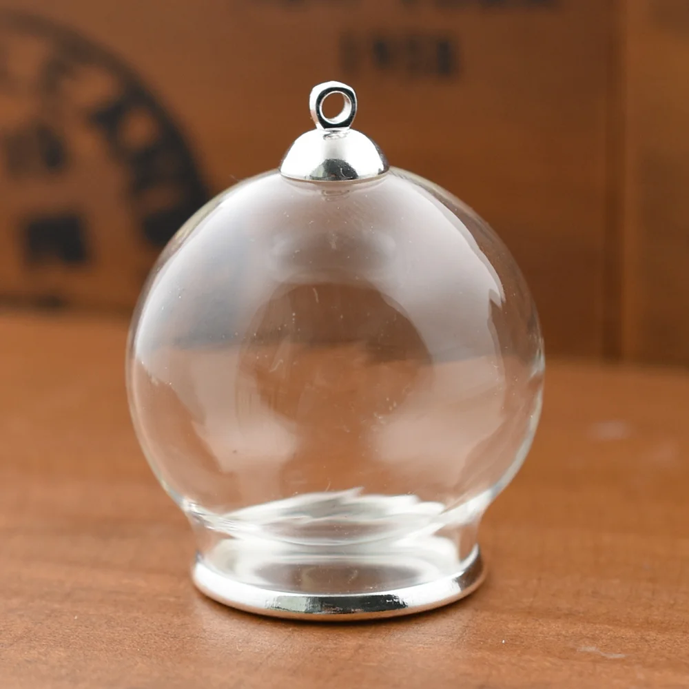 1 компл. 30*20 мм полый стеклянный глобус с установкой база бусины крышка набор orb Стеклянные Флаконы подвеска в форме стеклянной бутылки ювелирные изделия кулон