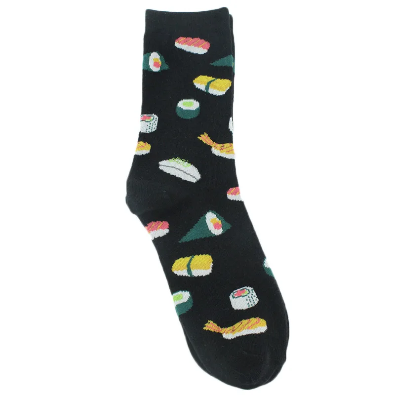 Креативные хлопчатобумажные забавные носки в стиле Харадзюку для женщин, новинка, жаккардовые милые носки для суши, Гамбург, хот-дог, Sokken, Calcetines Mujer - Цвет: 19