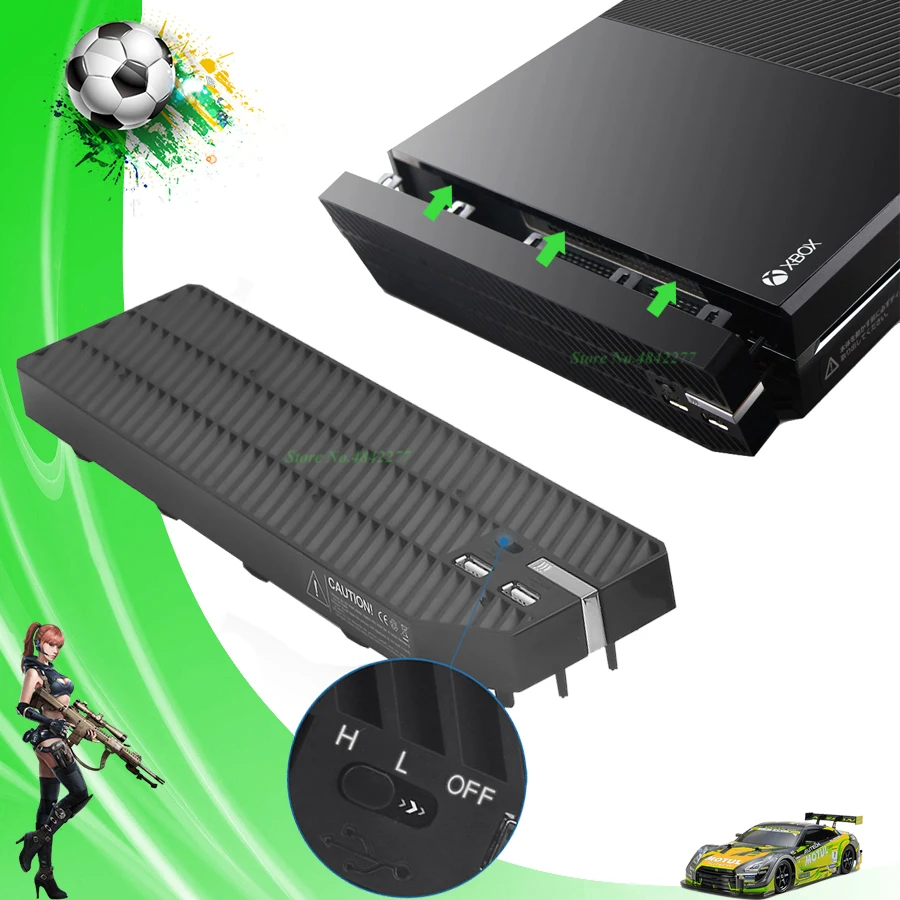 

For XBOX ONE Console Cooler Super Fast Cool Cooling Fan Stand High Speed 3 Grades USB 2 Hub Black Exhauster 2019 Newest