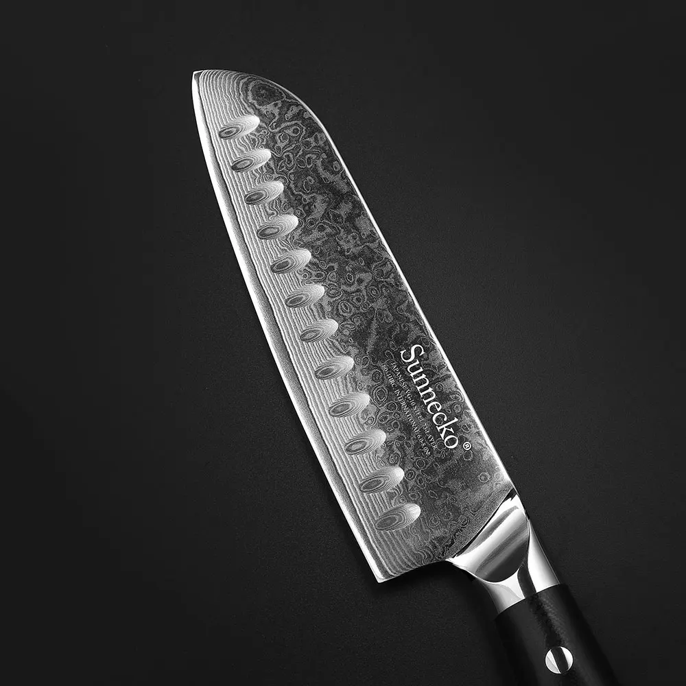 SUNNECKO Премиум 5 ''/7'' Santoku ножи Дамасская сталь кухонный нож японский VG10 лезвие G10 ручка острый мясорубка Инструмент