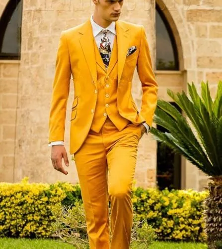 Senape Giallo degli uomini di Modo Slim Fit Abiti Su Misura Degli Uomini di  Affari Prom Abiti Da Sposa 3 Pezzi Set Traje Hombre Giacca pantaloni di  maglia|Suits| - AliExpress