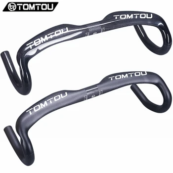 

TOMTOU Matte/Glossy Black 3K Carbon Road Handlebar 400/420/440mm Cycling Road Bicycle Bent Bar Bike Parts - TM4T09