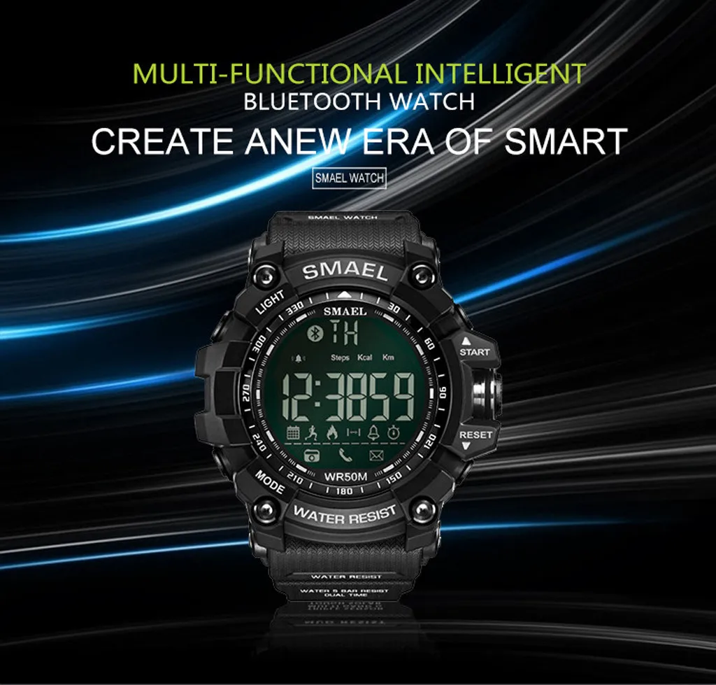 SMAEL Модные мужские Смарт-часы Bluetooth цифровые спортивные наручные часы водонепроницаемые спортивные часы электронные цифровые часы Подарки для мужчин