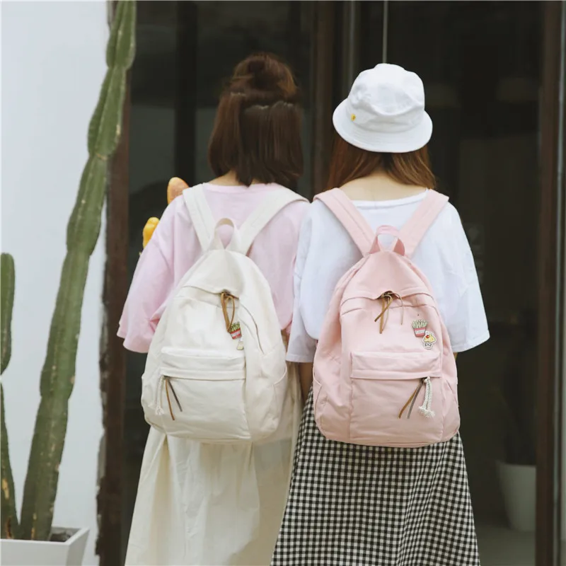 Menghuo Women Backpack for School Teenager Girls Vintage Stylish School Bag Ladies Cotton Fabric Backpack Female Bookbag Mochila (63)