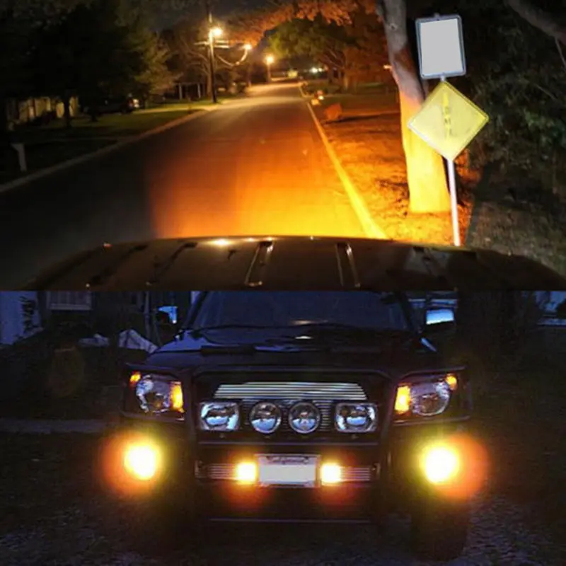 

2pcs Car H7 3000K Amber 20W COB Yellow Car LED Fog Lights Car Driving DRL Daytime Running Lamps