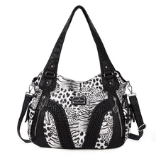 Роскошные женские AngelKiss искусственная кожа под леопарда сумка-мешок дизайн женская большая сумка на плечо дамская сумочка-мессенджер для шопинга сумочка