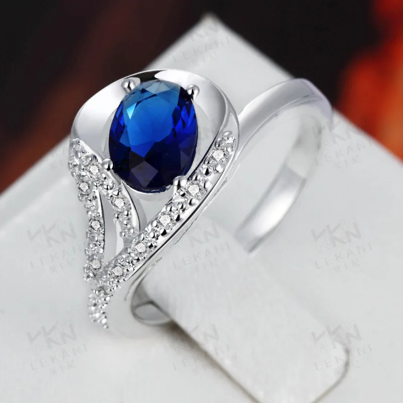 Women's ring zircon fashion micro - inlaid zircon silver ring noble ladies hand ornaments Fine Jewelry