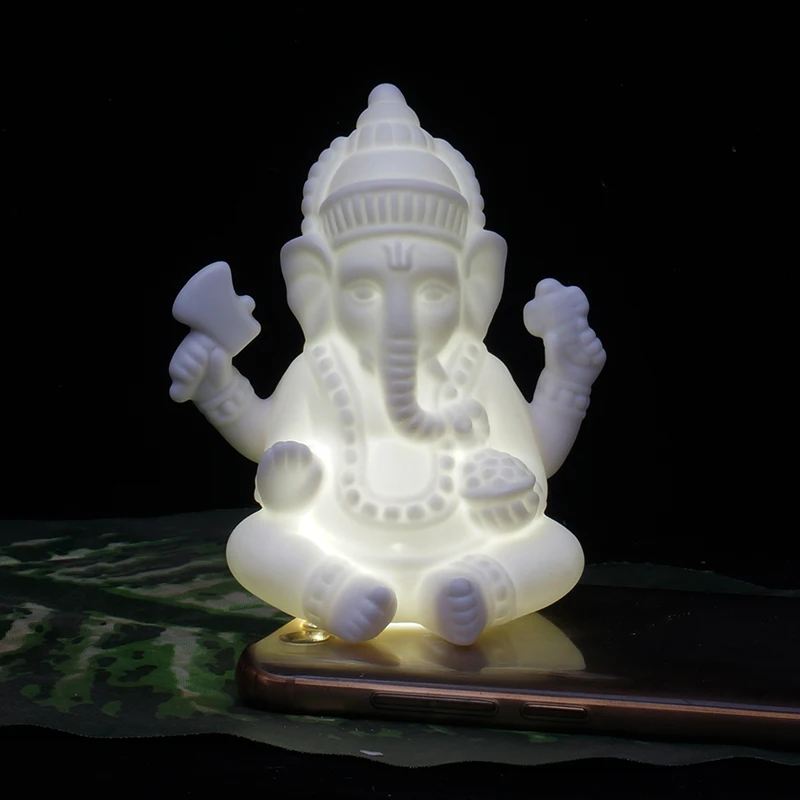 Декор для дома Ganesha статуэтки Будды керамическое украшение фиолетовый песок