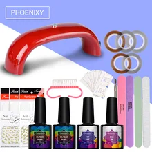 Маникюрный набор 12 Вт Светодиодный светильник для ногтей Гель-лак набор базовый гель для удаления верхних пальт обертывания 8 мл АРТ наборы для ногтей пилочки Diy Набор инструментов для ногтей
