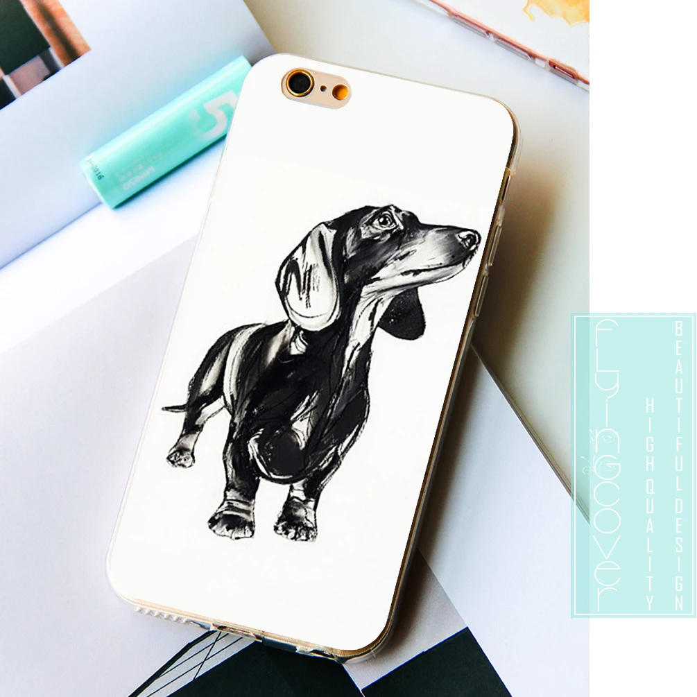  Dachshund Dog Clear Soft TPU Silicone Phone Cover 