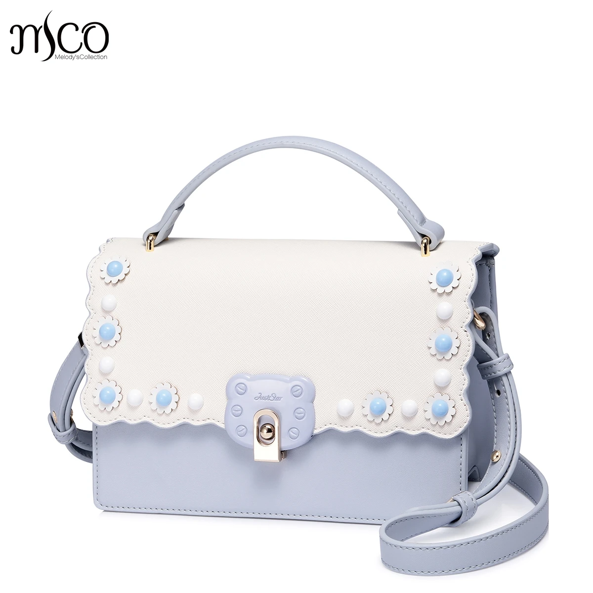 

Just star luxury handbags women Shoulder bags sac a main clutch Candy Flap Flower Rivet Panelled Messenger Bags bolsas feminina