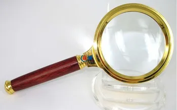 

mahogany handle magnifying glass clear reading 10 times the magnifying glass gold frame old reading newspapers
