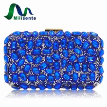 Milisente Women Evening Bag Gold Clutches Bags Blue Party Silver Wedding Party Purple Clutch Purses
