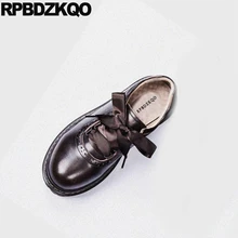 Винтажные женские туфли-оксфорды с круглым носком в японском стиле; обувь китайского дизайнера; коллекция года; броги в британском стиле; женская обувь на шнуровке в китайском стиле