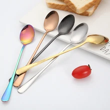 Tea Spoons Drinking-Flatware Long-Handle Stainless-Steel Kitchen New Vacuum-Plating Hot