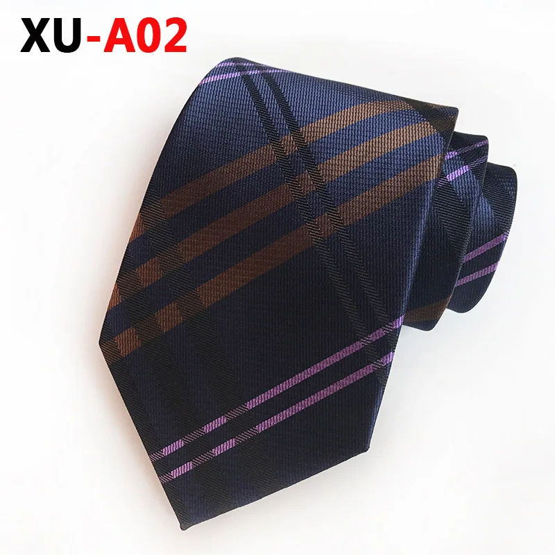 Полиэфирный жаккардовый 8 см Модный клетчатый галстук деловой Повседневный галстук тонкий галстук подарки для мужчин - Цвет: XU-A02