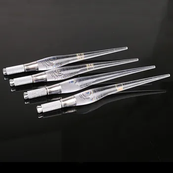 

Manual Tattoo Pen 1Pcs PCD Lucency Eyebrow Microblading Pen For Permanent Makeup Eyebrow Lip With 2pcs Blades Tebori Pen