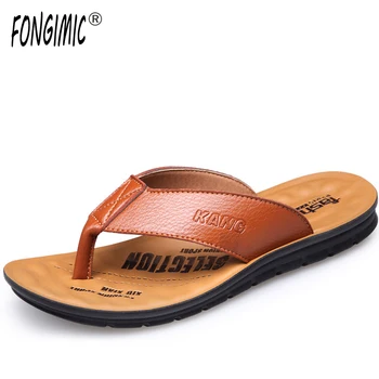 

New Style Men Slippers Summer Non Slip Classic Cool Slippers Men Fashion Popular Casual Beach Shoes Flip Flops Khaki Brown Black