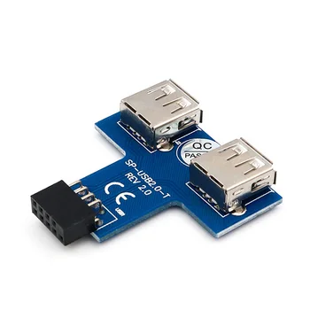 

USB Riser card Motherboard 9-pin to dual-port USB2.0 adapter